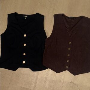 Black and Brown Button-Up Vests